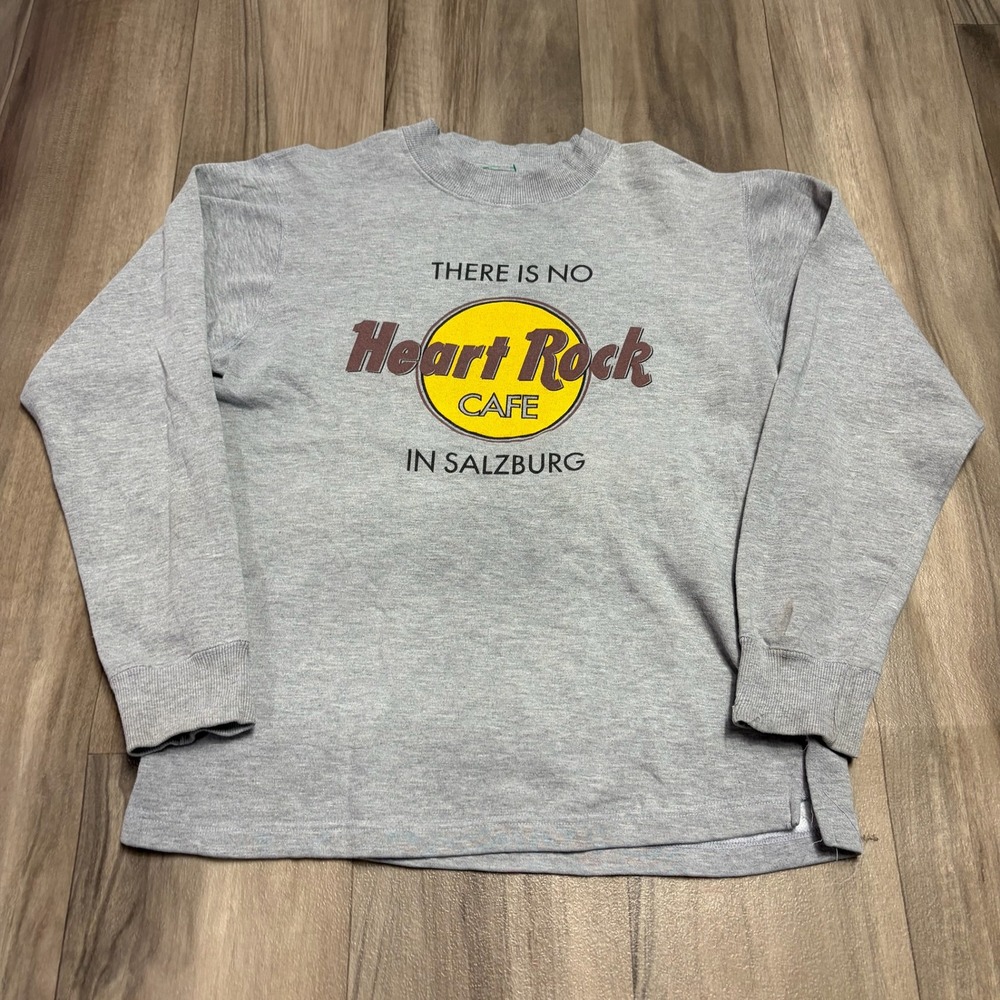 Hard Rock Cafe Salzburg Gray Long Sleeve Shirt Mens Medium There Is No Graphic